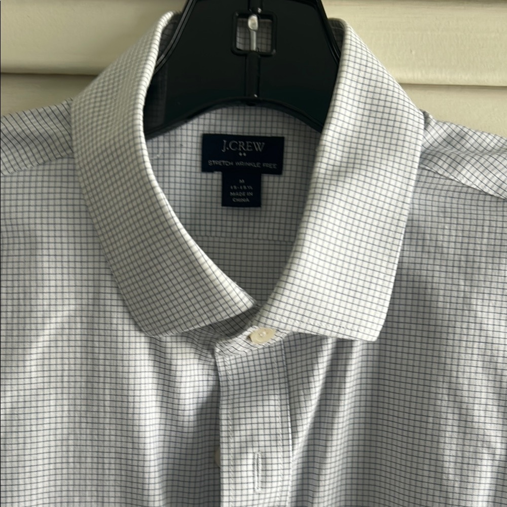 J. Crew Men's White Checkered Shirt